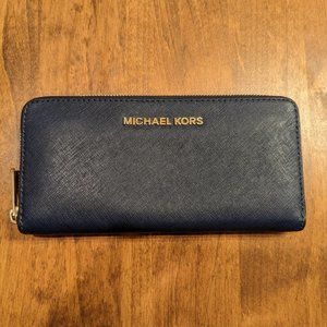 Michael Kors leather wallet navy blue